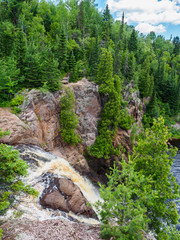 Wall Mural - Edge of the HIgh Falls of Baptism River at Tettegouche State Par