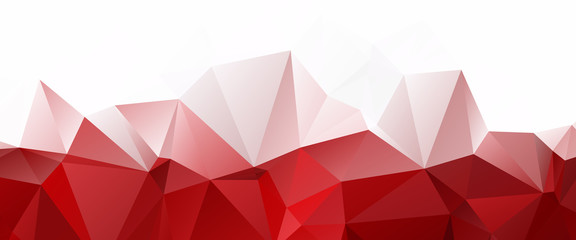 Wall Mural - white red triangular abstract background