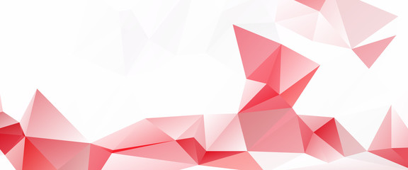 Wall Mural - white red triangular abstract background