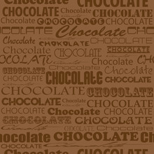Seamless Chocolate Pattern With Word Of Chocolate With Different