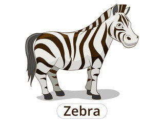 Wall Mural - Zebra african savannah animal cartoon vector 