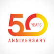50 anniversary classic logo. The plain ordinary logotype of 50th birthday.