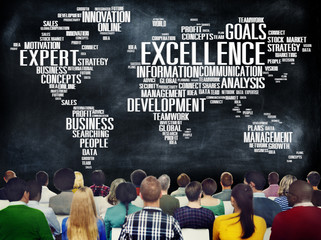 Poster - Excellence Expertise Perfection Global Growth Concept