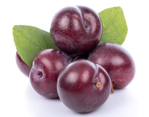 Wall Mural - Ripe purple cherry plums