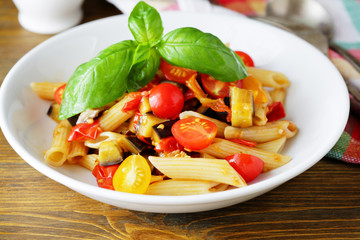 Poster - pasta with slice eggplant