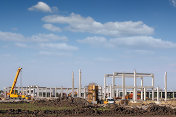 construction site with machinery