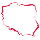 Fototapeta Miasto - Mapa Polski - kontur 