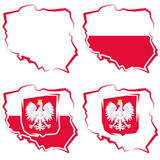 Fototapeta Miasto - Ilustracja map Polski 