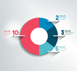 Wall Mural - Round, circle chart, graph. Simply color editable. Infographics elements.