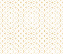 Geometric Gold Pattern Of Circles With Centered Circle Inside On Black Background. Vector