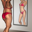 © high_resolution - Conceptual 3D woman as fat vs fit underweight anorexic