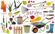 pattern with gardening icons and vegetables