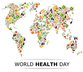  Nutrition food for healthy life, world health day concept.