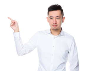 Wall Mural - Asian Businessman with finger point up