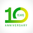 10 anniversary classic logo. The plain ordinary logotype of 10th birthday.