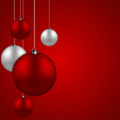 Wall Mural - vector modern red christmas balls background