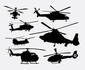 Poster - Helicopter transportation silhouettes. Good use for symbol, logo, web icon, game element, mascot, or any design you want. Easy to use.