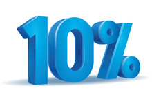 Vector Of 10 Percent In White Background