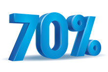 Vector Of 70 Percent In White Background
