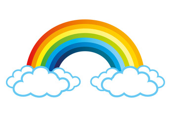 Poster - Rainbow and clouds.