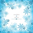 greeting card with blue snowflakes