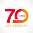 70 anniversary classic logo. The plain ordinary logotype of 70th birthday.