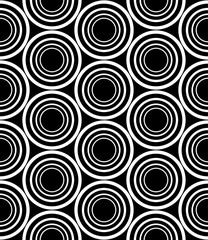  Vector modern seamless geometry pattern circles concentric, black and white abstract geometric background, trendy print, monochrome retro texture, hipster fashion design