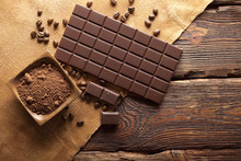 Dark Chocolate, Cocoa And Coffee Grains