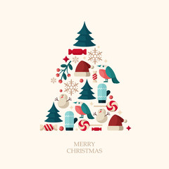 Wall Mural - Christmas vector icons