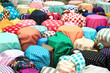 Colourful fabric on sale at a Bangkok wholesale market