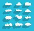 Flat design hand-drawn cloudscapes collection