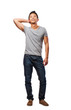 © asierromero - full body of a chinese man on a white background