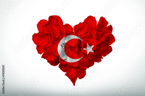 Kirmizi Cicekli Kalp Ustunde Turk Bayragi Buy This Stock Photo And Explore Similar Images At Adobe Stock Adobe Stock