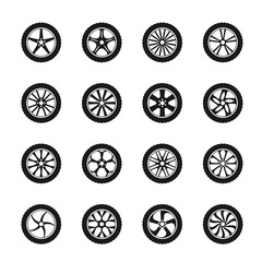 Vector car wheel icons