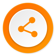 Aufkleber - share orange circle 3d modern design flat icon on white background