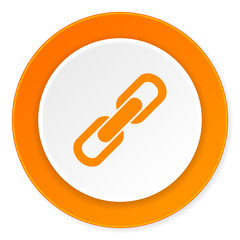 Leinwandbilder - link orange circle 3d modern design flat icon on white background