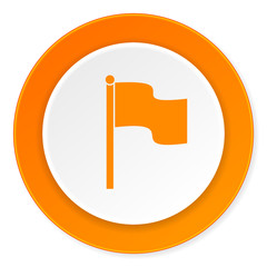 Aufkleber - flag orange circle 3d modern design flat icon on white background