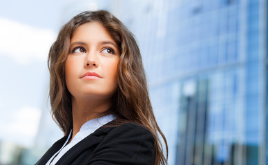 Canvas Print - Young woman portrait outdoor