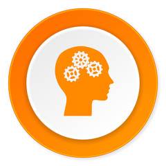Aufkleber - head orange circle 3d modern design flat icon on white background