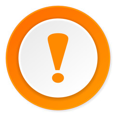 Aufkleber - exclamation sign orange circle 3d modern design flat icon on white background