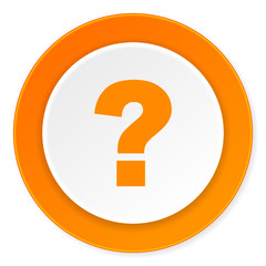 Leinwandbilder - question mark orange circle 3d modern design flat icon on white background