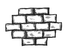 Doodle Old Grunge Red Brick Wall Background