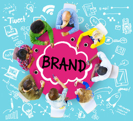 Wall Mural - Brand Branding Connection Idea Technology Concept