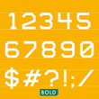 Geometrical monotype typeface numbers symbols Bold