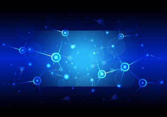 abstract blue network connection background. illustration vector