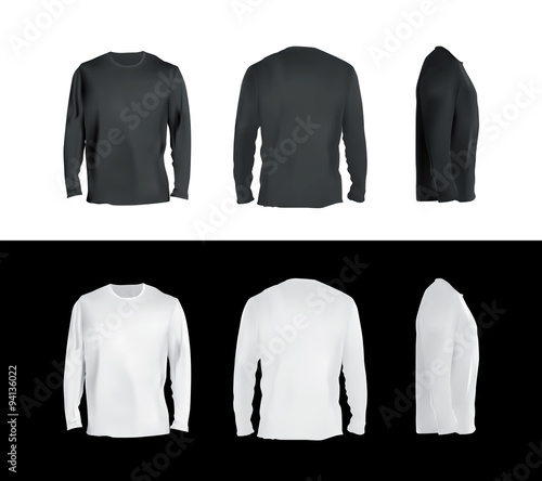 Download Long sleeved t-shirt templates collection, front, back ...