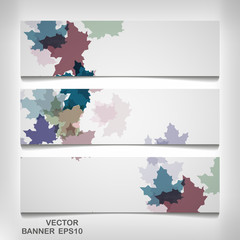 Wall Mural - Set of colorful autumn leaves banners