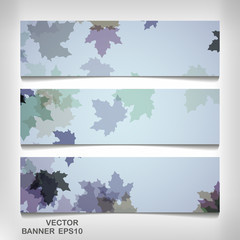 Wall Mural - Set of colorful autumn leaves banners