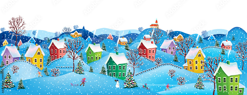 Horizontal winter banner Stock Vector | Adobe Stock