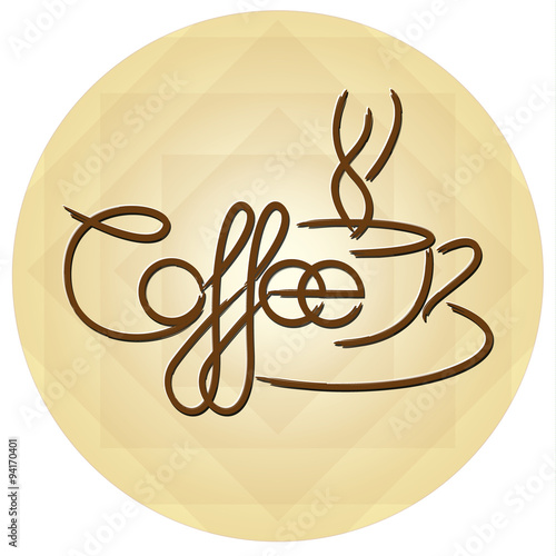 Naklejka dekoracyjna Coffee Cup Design Icon Background.